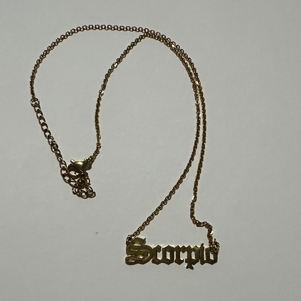 Gold Stainless Steel Scorpio Necklace - Picture 1 of 2
